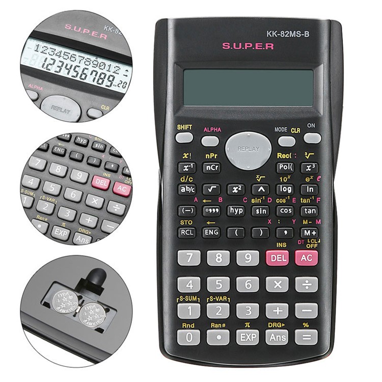 CT-82MS Portable 2 Lines Display Scientific Calculator Multifunctional Mathematics Calculator with Battery-6