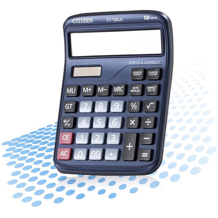 CT-720LA Solar and Battery Dual Power Supply Desktop Calculator - Blue-2