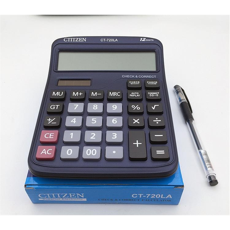 CT-720LA Solar and Battery Dual Power Supply Desktop Calculator - Blue-8