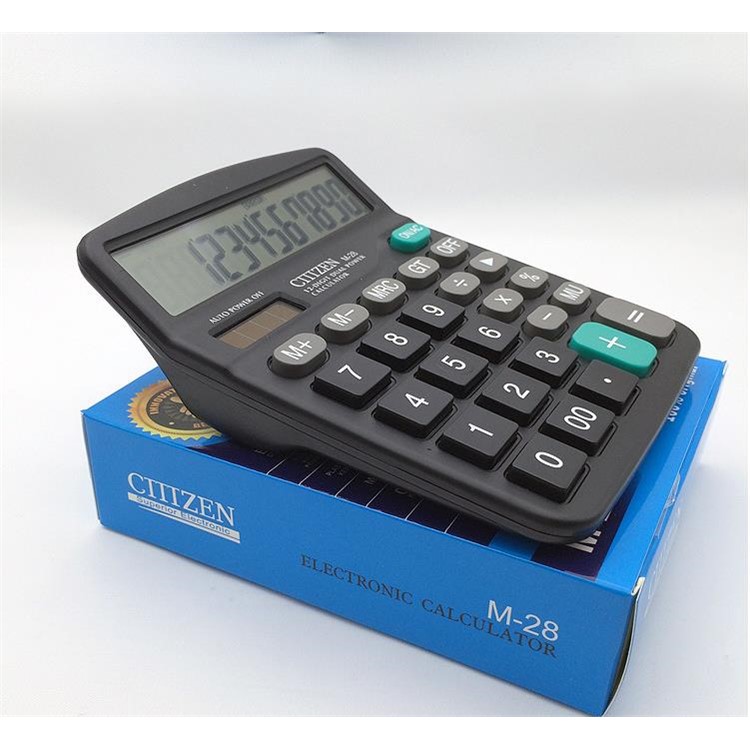 M28 Solar and Battery Dual Power Supply Desktop Calculator - Black-6