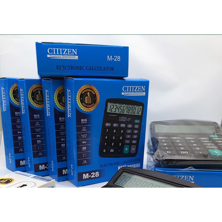 M28 Solar and Battery Dual Power Supply Desktop Calculator - Black-8