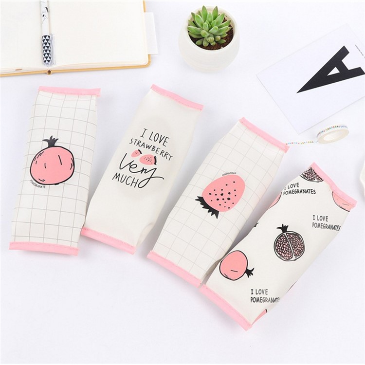 PU Coated Leather Pencil Bag - I Love Pomegranate-4