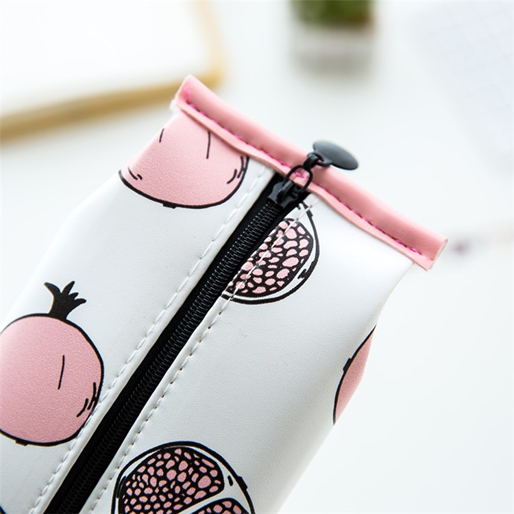PU Coated Leather Pencil Bag - I Love Pomegranate-6