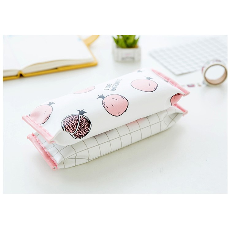 PU Coated Leather Pencil Bag - I Love Pomegranate-8