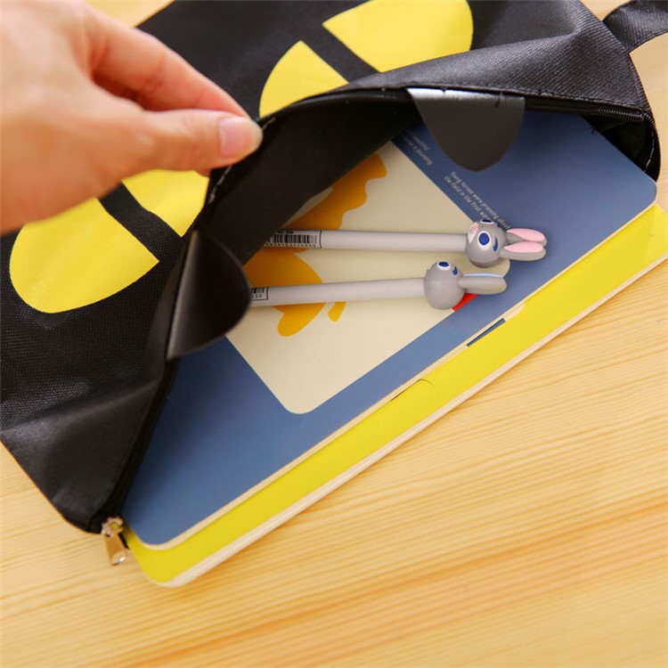 Black Cat Portable Zipper Oxford Cloth File Bag - Green-5