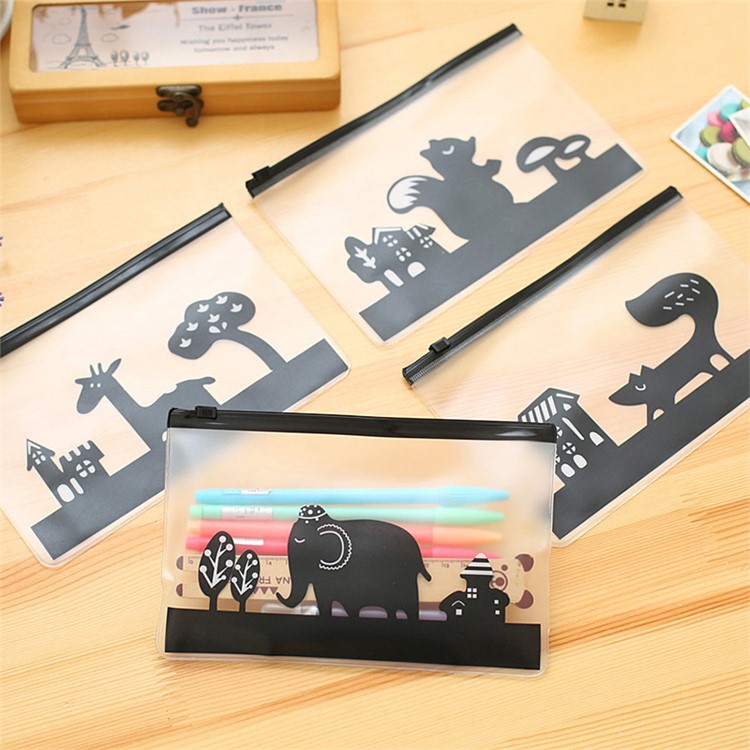 Translucent PVC Zipper Frosted Portable A4 File Protective Bag Case-5