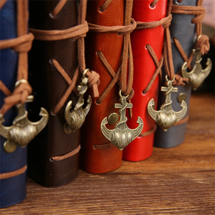 Retro Style Pirate Ship PU Leather Cover Spiral Brown Paper Notebook - Coffee-4