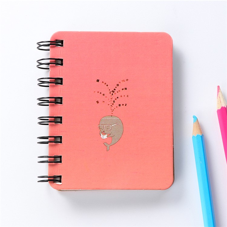 Pocket Size Cartoon Patterned Loose-leaf Journal Notebook - Dolphin-1