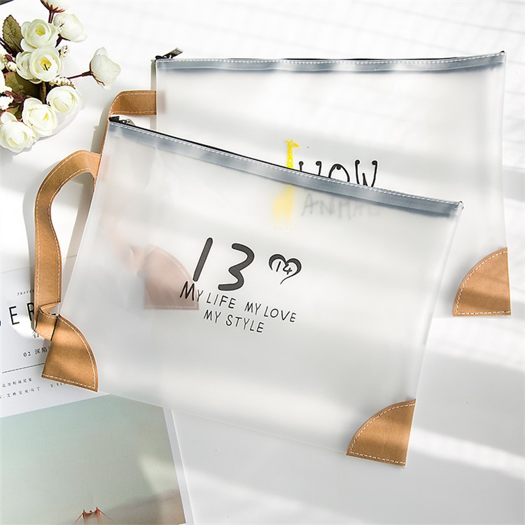 Transparent TPU Zipper Portable A4 File Protective Bag Case-1