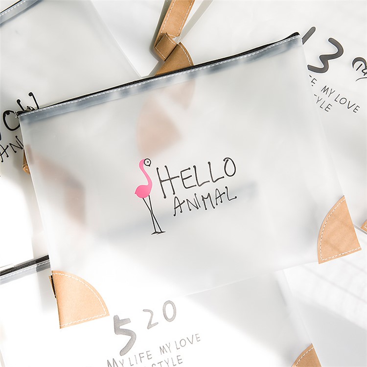 Transparent TPU Zipper Portable A4 File Protective Bag Case-3