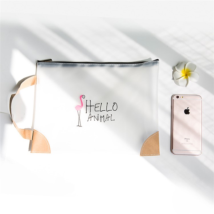 Transparent TPU Zipper Portable A4 File Protective Bag Case-4