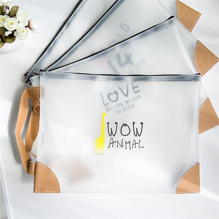 Transparent TPU Zipper Portable A4 File Protective Bag Case-5