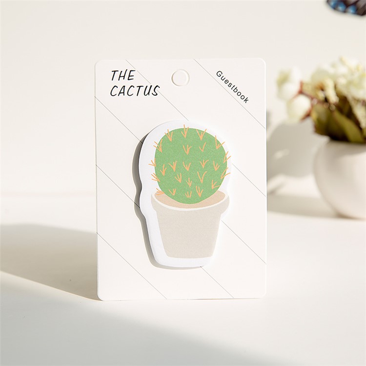 Creative Cactus Shaped Sticky Notes Self-Stick Memo Note 30 Sheets - Round Cactus-1