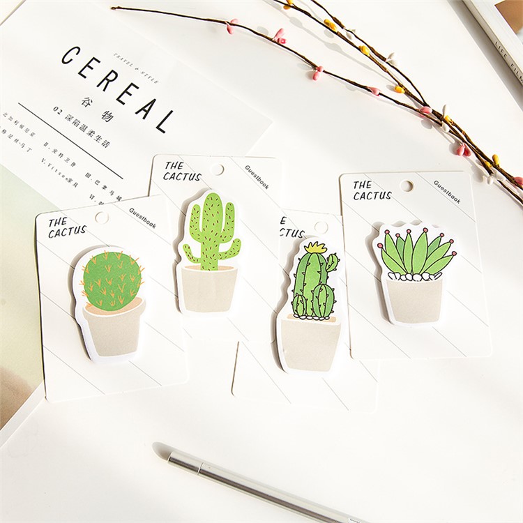 Creative Cactus Shaped Sticky Notes Self-Stick Memo Note 30 Sheets - Round Cactus-3
