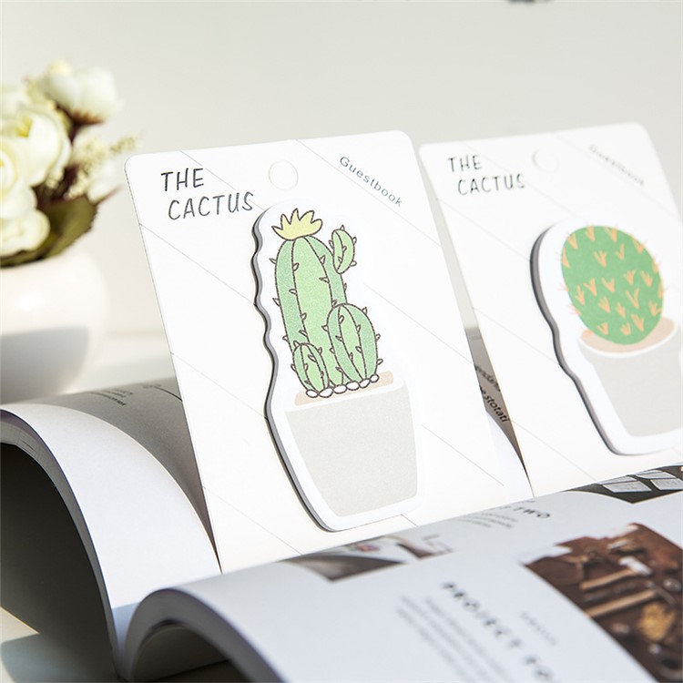 Creative Cactus Shaped Sticky Notes Self-Stick Memo Note 30 Sheets - Round Cactus-5