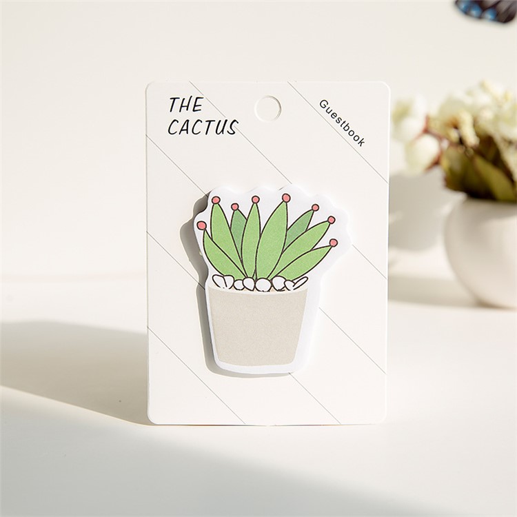 30 Sheets Creative Cactus Shaped Sticky Notes - Cactus Flower-1