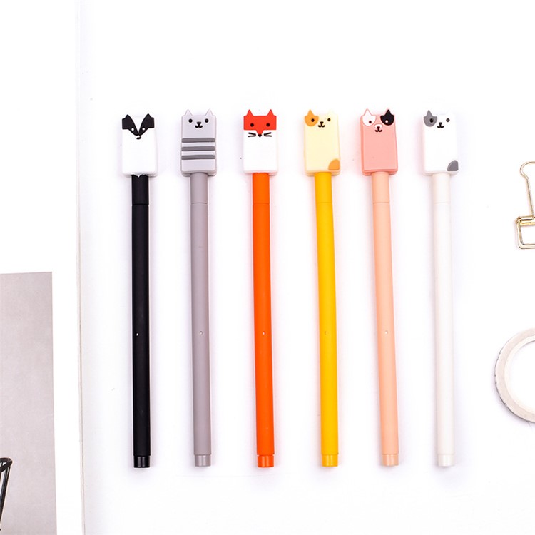 Novelty Lovely Cartoon Fox 0.5mm Gel Ink Pen Cartoon Pen (Black Ink)-1