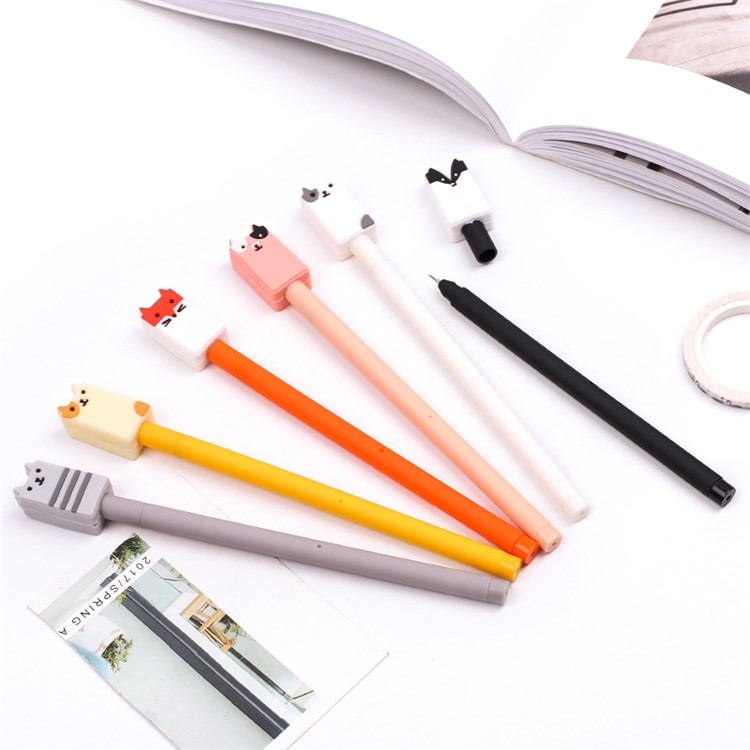 Novelty Lovely Cartoon Fox 0.5mm Gel Ink Pen Cartoon Pen (Black Ink)-3