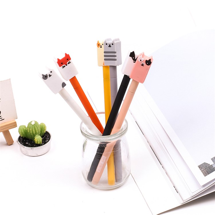Novelty Lovely Cartoon Fox 0.5mm Gel Ink Pen Cartoon Pen (Black Ink)-5