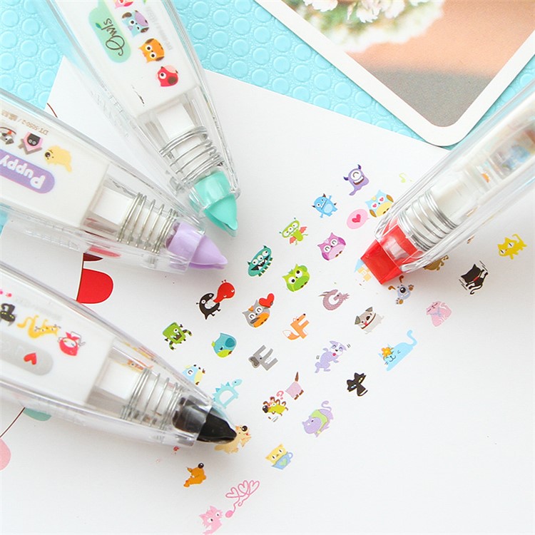 UOOPAI Cute Cartoon Lovely Animal Fashion (Fleur) Ruban de correction de bricolage / Ruban coloré / Diary Decor Tape-1
