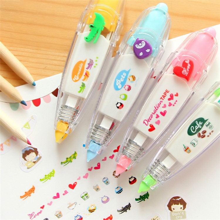 UOOPAI Cute Cartoon Lovely Animal Fashion (Fleur) Ruban de correction de bricolage / Ruban coloré / Diary Decor Tape-4