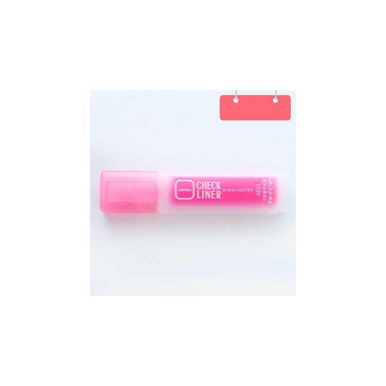 Bright Color Chisel Tip Fluorescent Pen with Clip - Rose-1