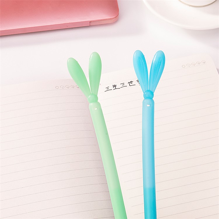 Noctilucent Gel-ink Pen 0.38mm Rabbit Ear Modelling Roller Ball Pens 20pcs - Pink-3
