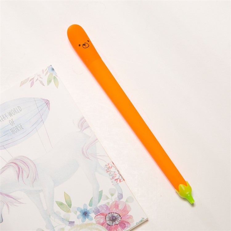 0.5mm Eggplant Modelling Gel-ink Pen Cute Roller Ball Pens 20pcs - Orange-1