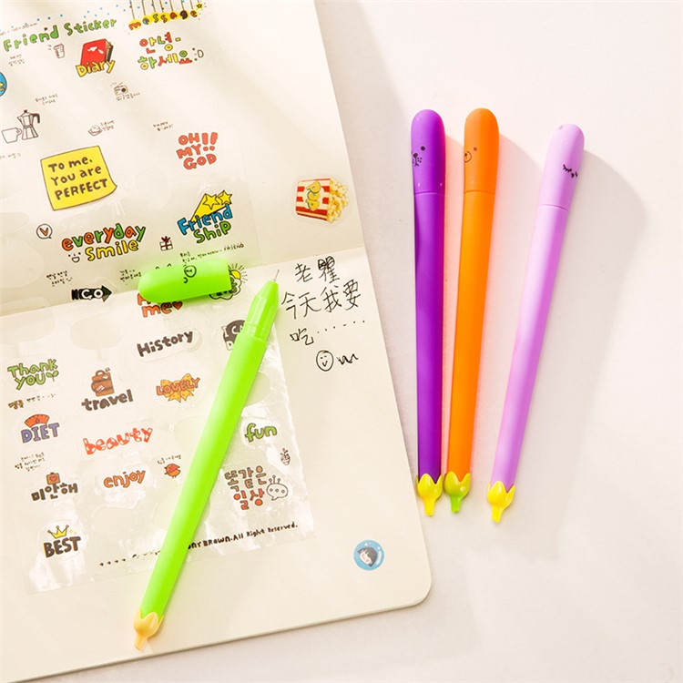 0.5mm Eggplant Modelling Gel-ink Pen Cute Roller Ball Pens 20pcs - Orange-3
