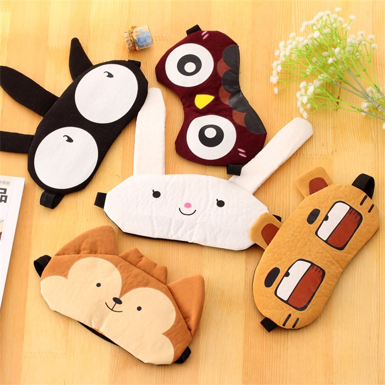 4Pcs/Set Cute Cartoon Pattern Cold and Hot Application Blindfold Eye Mask - Cartoon Tiger-4