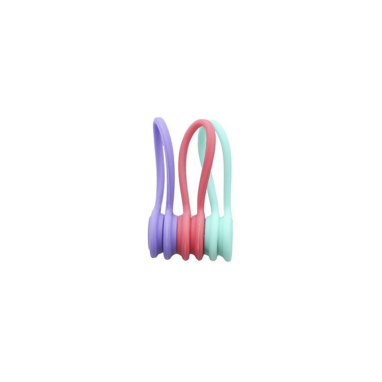 3Pcs/Set Bright Color Magnetic Earphone Storage Cable Winders - Purple/Red/Blue-1