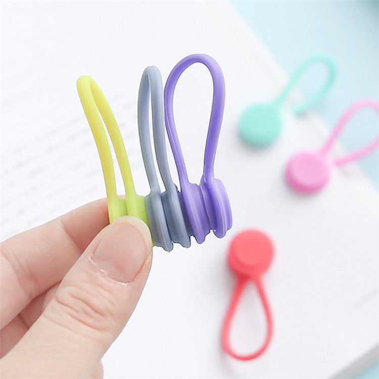 3Pcs/Set Bright Color Magnetic Earphone Storage Cable Winders - Purple/Red/Blue-2