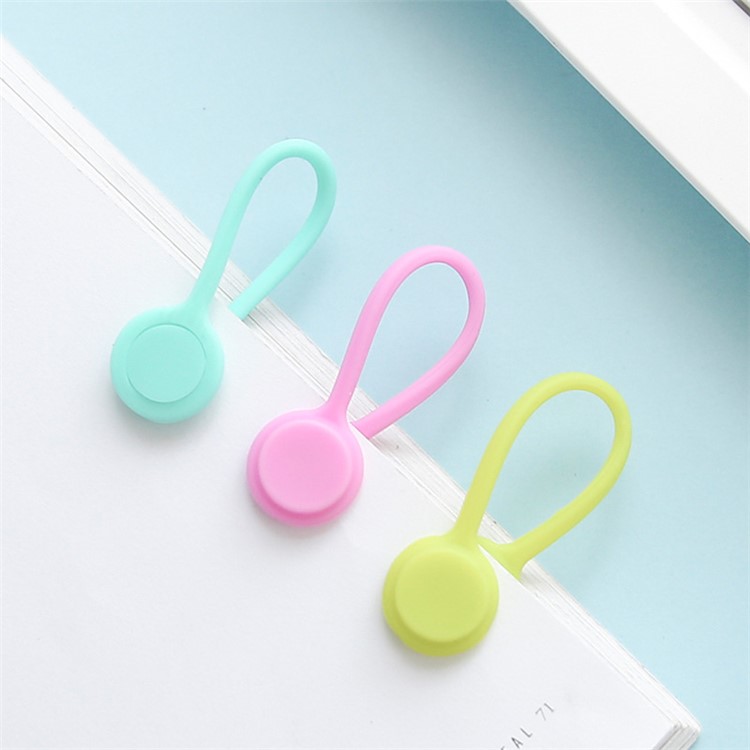 3Pcs/Set Bright Color Magnetic Earphone Storage Cable Winders - Purple/Red/Blue-5