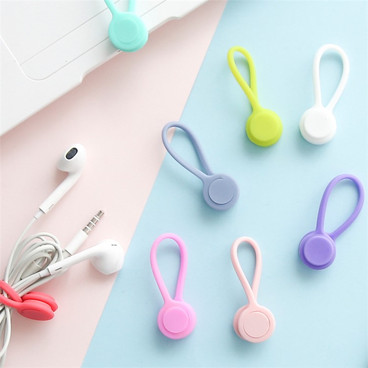 3Pcs/Set Bright Color Magnetic Earphone Storage Cable Winders - Purple/Red/Blue-6