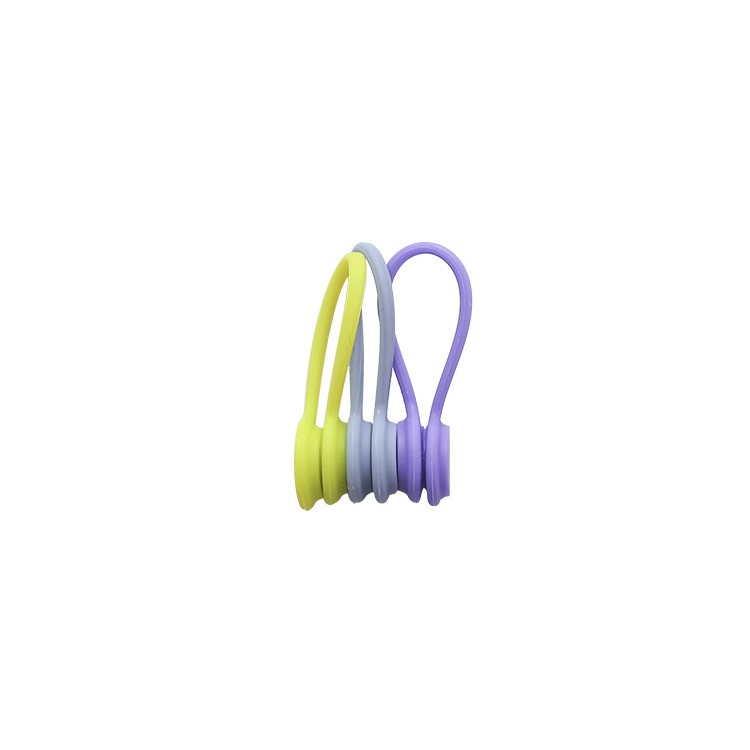 

3Pcs/Set Multi-color Magnetic Earpieces Cable Organizer Straps - Green/Grey/Purple