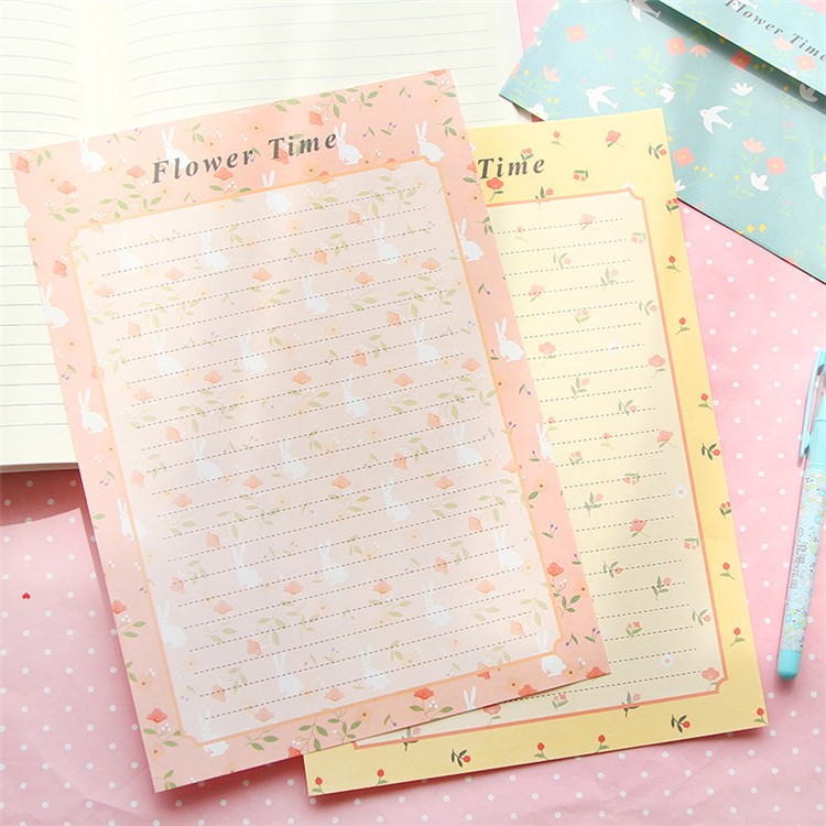 Lovely Colorful Flower Stationery with 3 Envelopes and 6 Writing Papers - Pink-3