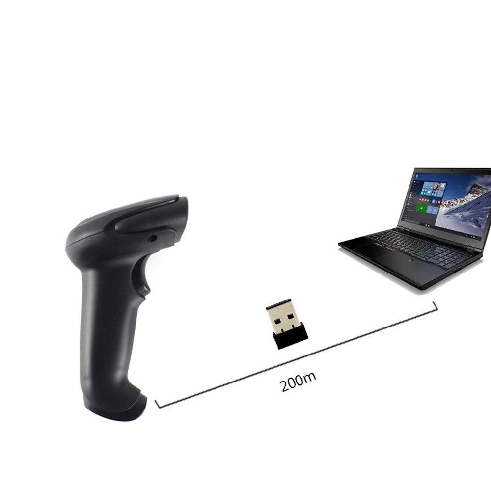 MJ-2030 Drahtloser Eindimensionaler Bluetooth 2.4GHz-Barcode-Scanner Schnell Präziser Scanning-Bildleser - Schwarz-2