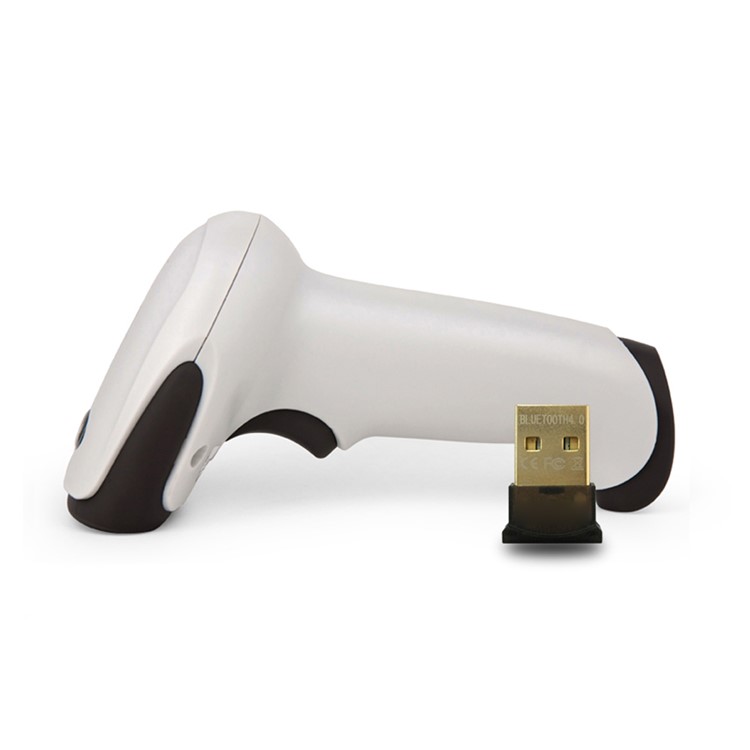 MJ-2300 Wireless One-dimensional Bluetooth Barcode LED Scanner - White-2