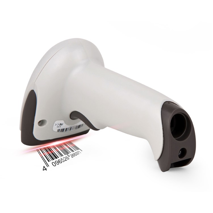 MJ-2300 Wireless One-dimensional Bluetooth Barcode LED Scanner - White-3