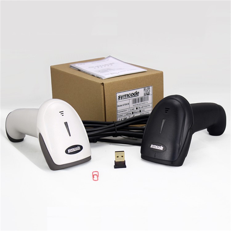 MJ-2300 Wireless One-dimensional Bluetooth Barcode LED Scanner - White-6