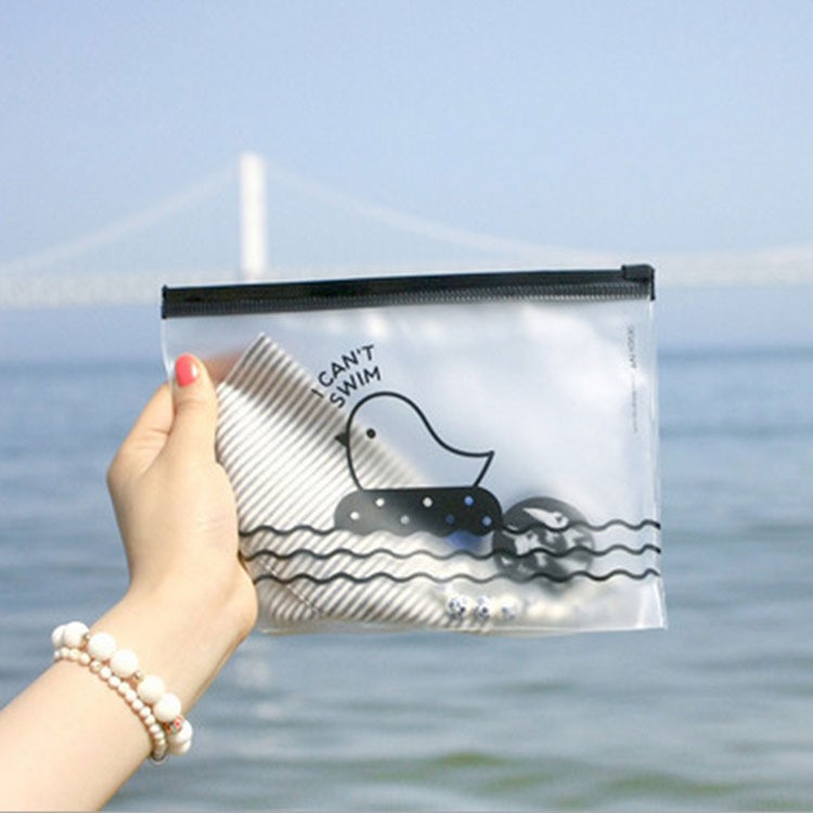 Cute Chicken Translucent PVC Zipper Frosted Portable A4 File Protective Bag Case-3
