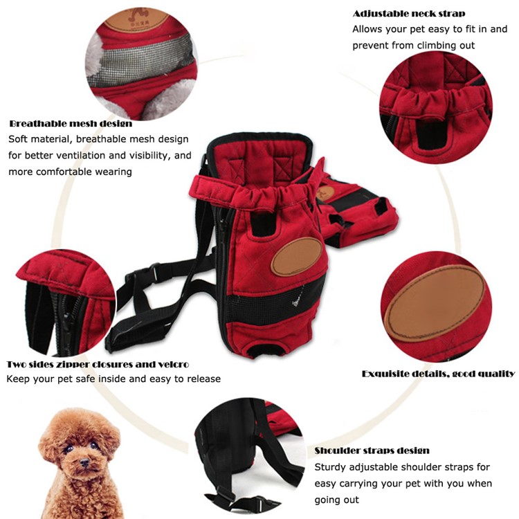 HOOPET Canvas Front Pack Pet Dogs Carrier Backpack Shoulder Bag, Size: L-2