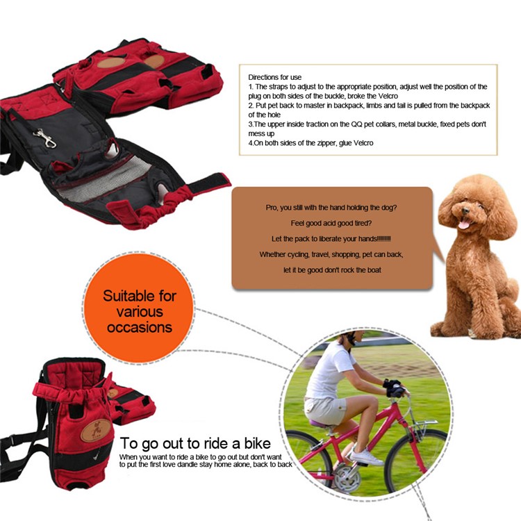 HOOPET Canvas Front Pack Pet Dogs Carrier Backpack Shoulder Bag, Size: L-3