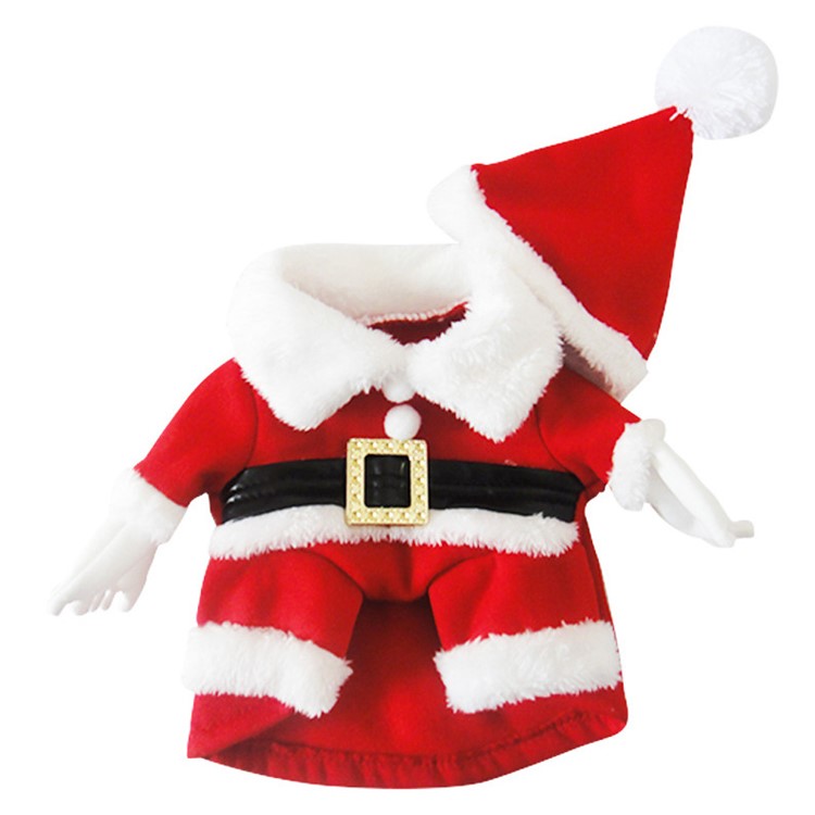 New Santa Dog Costume Christmas Pet Clothes Winter Hoodie Coat Clothes for Dog Pet - S-2
