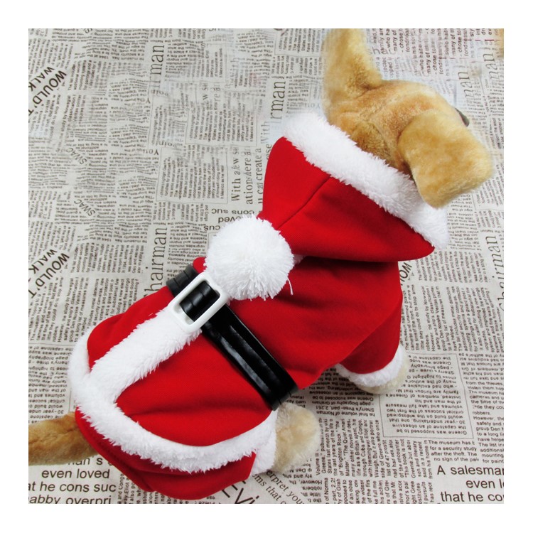New Santa Four Legs Dog Costume Christmas Pet Clothes Winter Hoodie Coat Clothes for Dog Pet - M-1