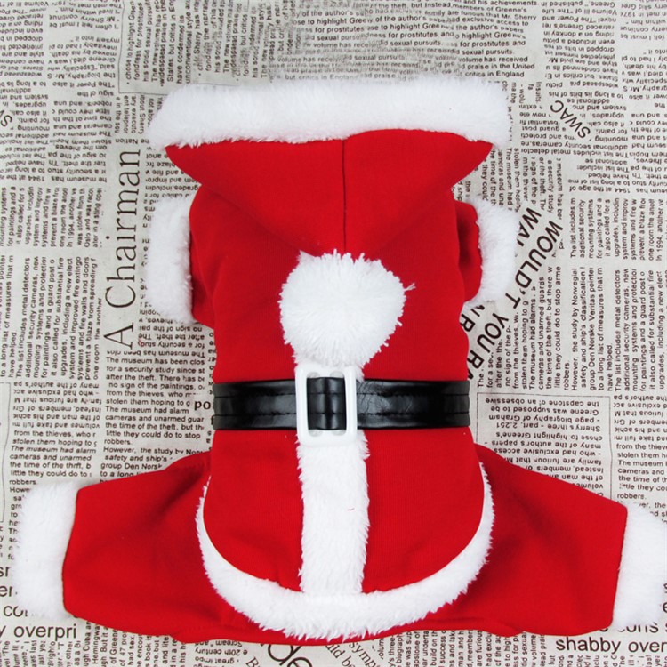 New Santa Four Legs Dog Costume Christmas Pet Clothes Winter Hoodie Coat Clothes for Dog Pet - M-3