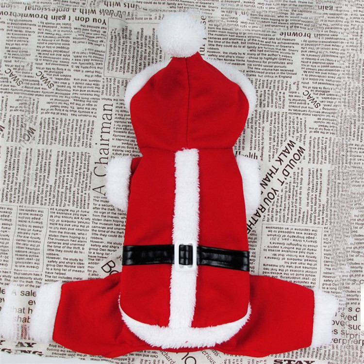New Santa Four Legs Dog Costume Christmas Pet Clothes Winter Hoodie Coat Clothes for Dog Pet - M-4