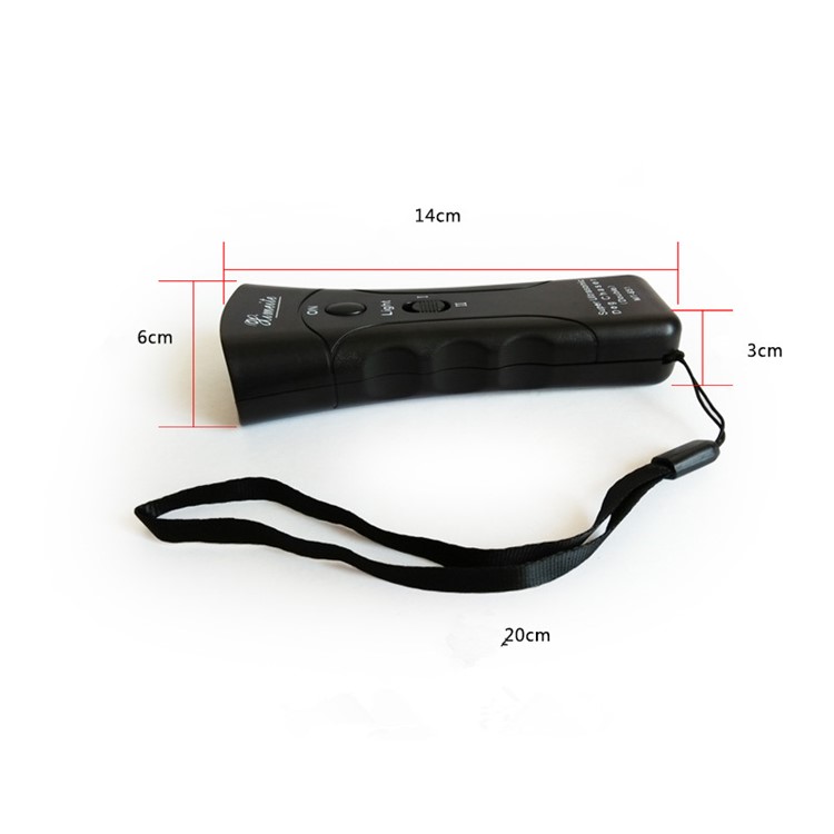 Ultrasonic Dog Chaser Stop Aggressive Animal Attacks Repeller with Flashlight - Black-2