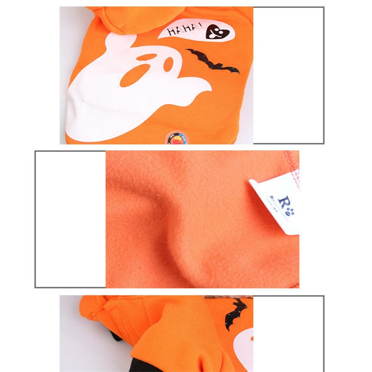 LED Costume Pumpkin Pattern Puppy Black Clothes Halloween for Pet - Black / S-7
