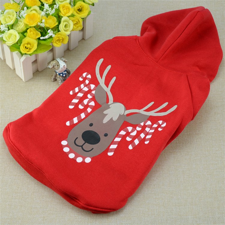 LED Costume Deer Puppy Clothes Christmas for Dog and Cat - Red / S-1